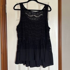 Torrid Black Lace Tank Top